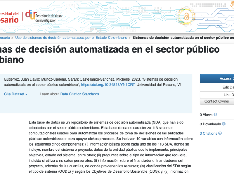 Nueva base de datos caracteriza 113 algoritmos utilizados en el sector público colombiano para orientar o tomar decisiones